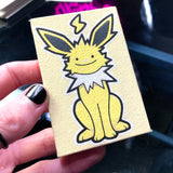 A Ditto Jolteon painting on a mini canvas