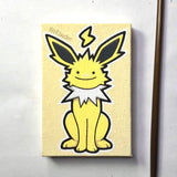 A Ditto Jolteon painting on a mini canvas