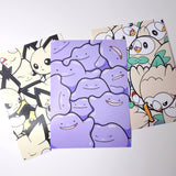 Art prints of Ditto, Pichu, and Rowlet illustrations.
