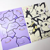 Art prints of Ditto and Pichu illustrations.