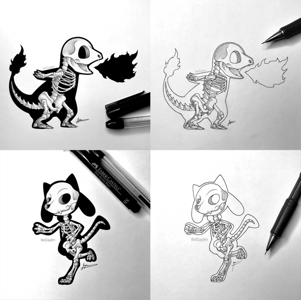 Art Commission - Custom Skeleton Drawing
