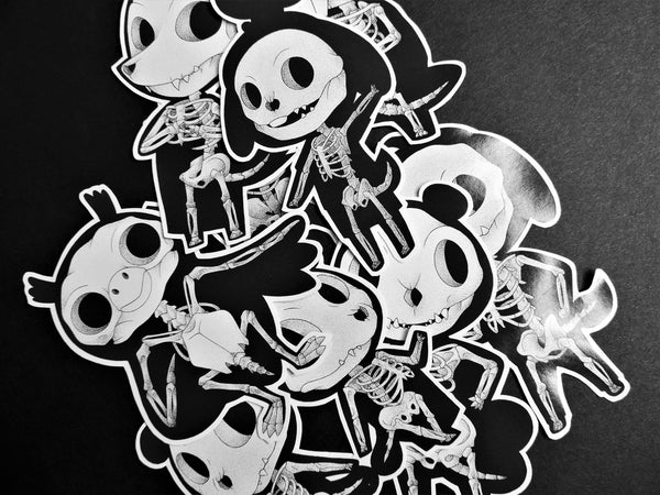 Skeleton Crossing Sticker Pack